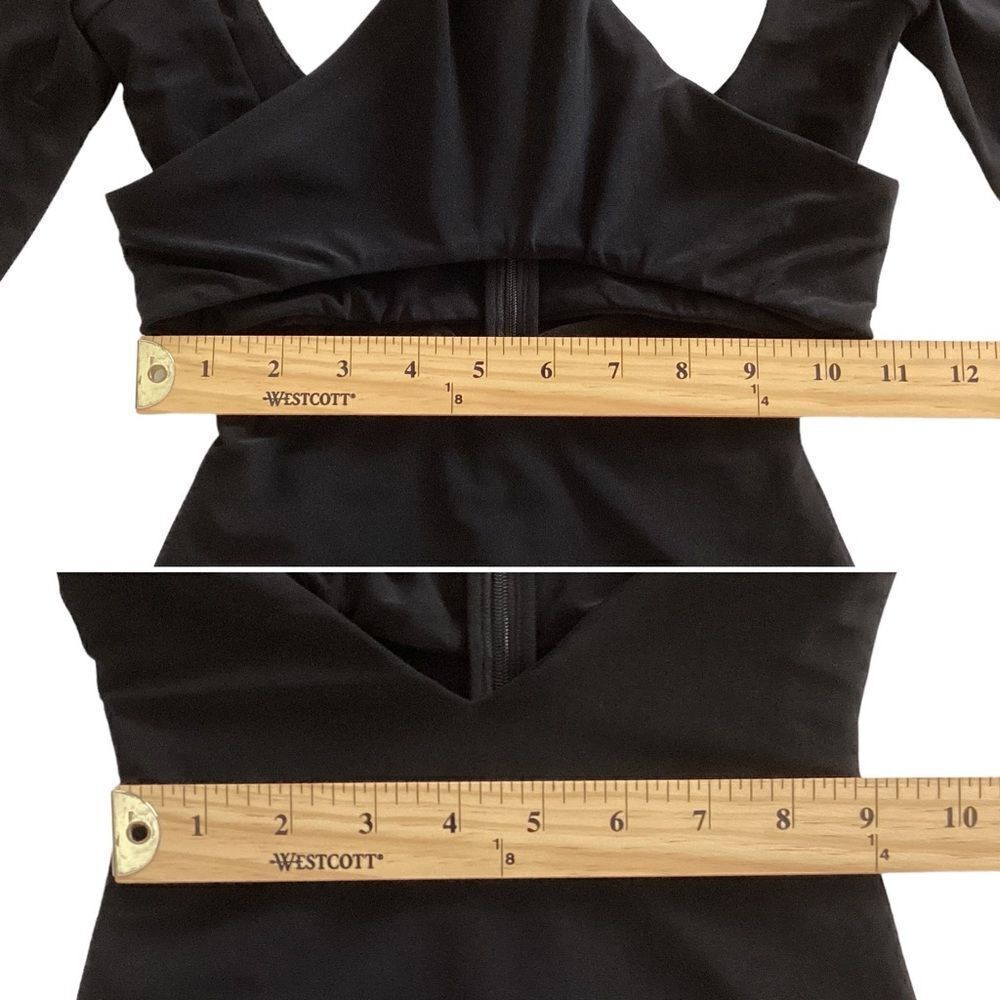 LAQUAN SMITH Size XS NWT Cutout Stretch Jersey Turtleneck Gown Maxi Dress Black - Picture 8 of 16